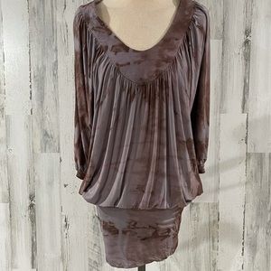 MAJ Banded Bottom Dolman Sleeve Tie Dye Dress Sz S